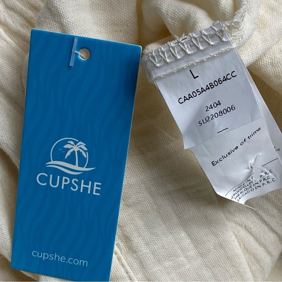 CUPSHE Plunge V Beach Cover Up Maternity DressMini Casual Summer Dress new - Picture 6 of 8